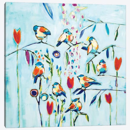 Blue Sky Birds Canvas Print #RAN2} by Randi Antonsen Canvas Wall Art