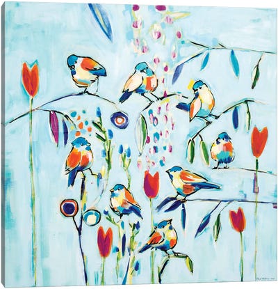 Blue Sky Birds Canvas Art Print