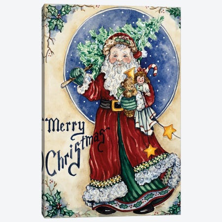 Merry Christmas / St. Nick Canvas Print #RAS7} by Shelly Rasche Canvas Print