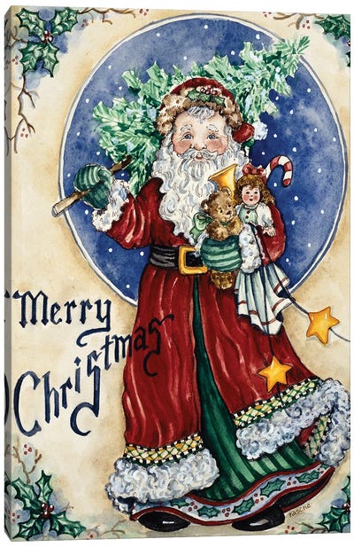 Merry Christmas / St. Nick Canvas Art Print - Santa Claus Art