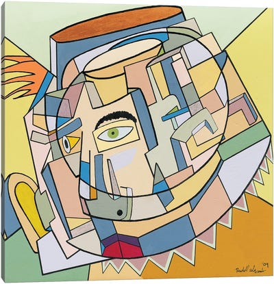 Complex Thoughts Canvas Art Print - Cubist Visage