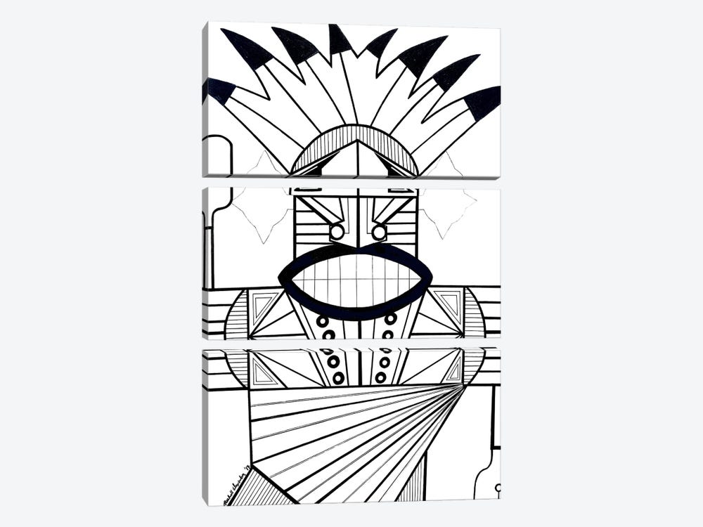 Jah Conqueror Outline by Ruchell Alexander 3-piece Art Print