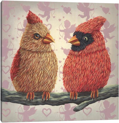 When Two Lovers Meet II Canvas Art Print - Cardinal Art
