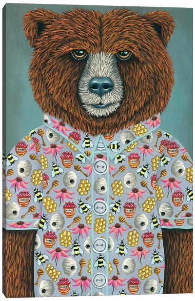Barry's Honey Shirt Canvas Art Print - Brown Bear Art