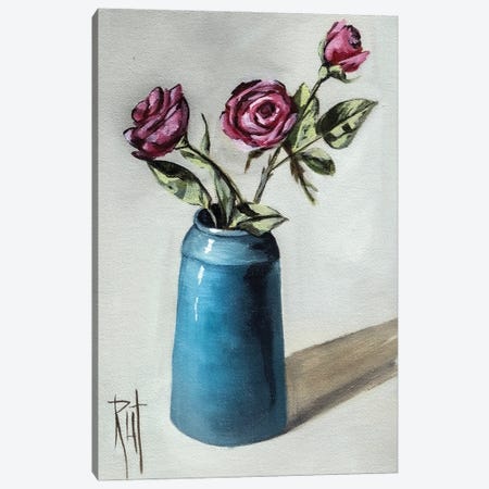 Blue Vase Canvas Print #RAZ104} by Rut Art Creations Canvas Wall Art