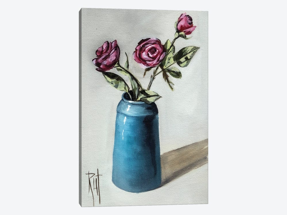 Blue Vase by Rut Art Creations 1-piece Canvas Print