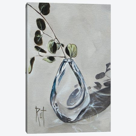 Green Leaves In Vase Canvas Print #RAZ105} by Rut Art Creations Canvas Wall Art