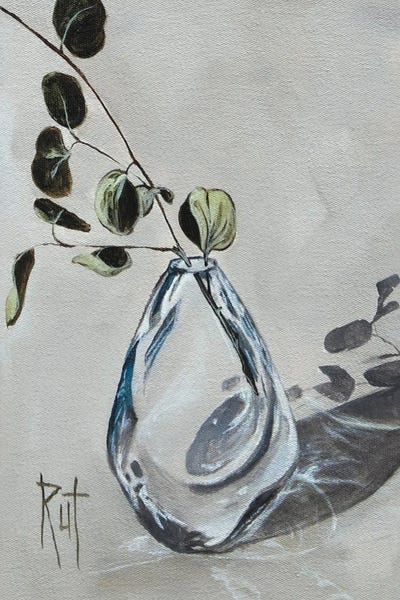 Eucalyptus: Green Leaves In Vase by Rut Art Creations