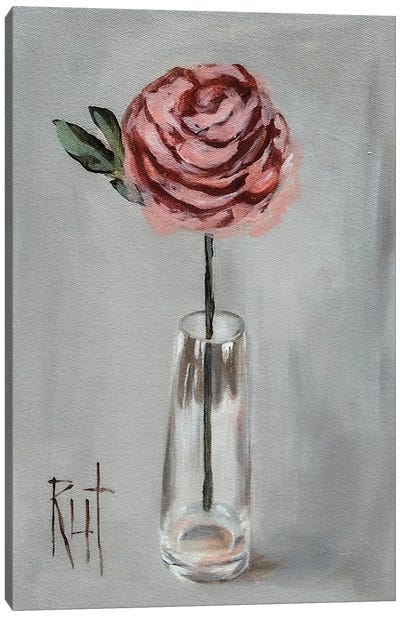 Pink Rose Canvas Art Print - Rut Art Creations