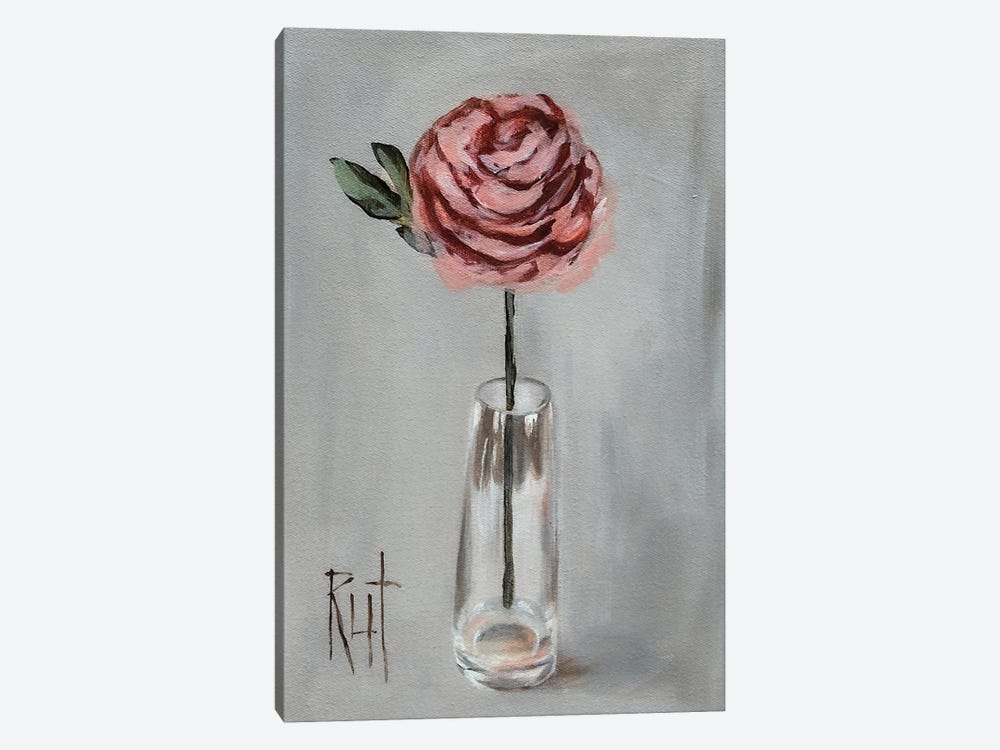 Pink Rose by Rut Art Creations 1-piece Canvas Art