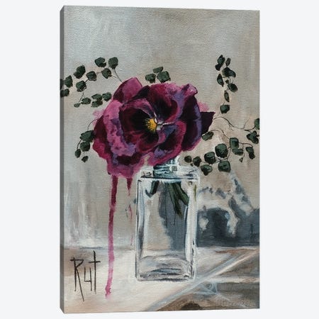 Purple Flower In Vase Canvas Print #RAZ108} by Rut Art Creations Art Print