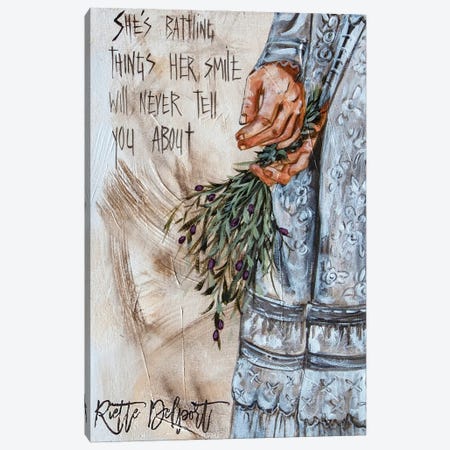 She's Battling Things Canvas Print #RAZ112} by Rut Art Creations Canvas Art