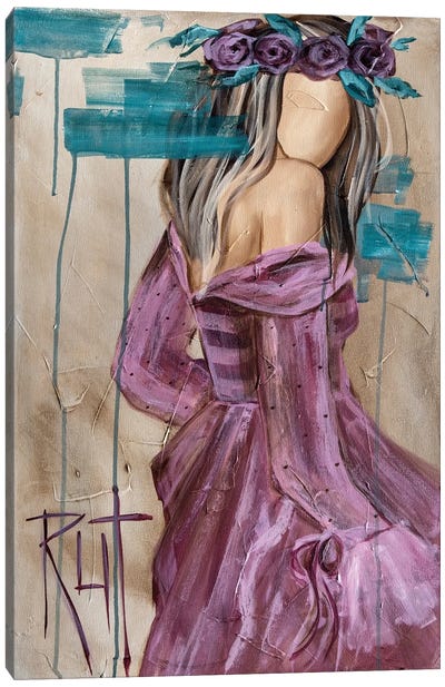 Girl With Flower Crown Canvas Art Print - Rut Art Creations