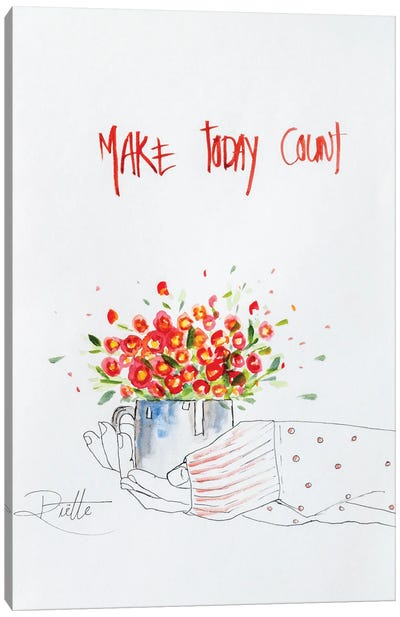 Make Today Count Canvas Art Print - Minimalist Quotes