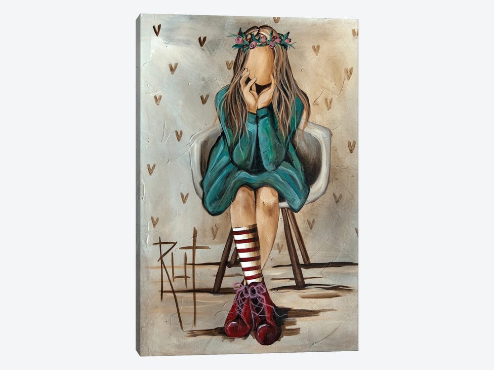 Girl With Striped Socks by Rut Art Creations 1-piece Canvas Wall Art