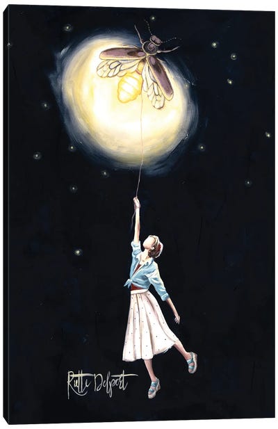 Firefly Canvas Art Print - Kids Astronomy & Space Art