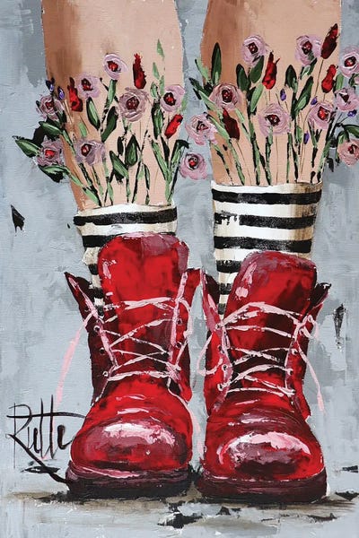 Boots: Floral Boots by Rut Art Creations