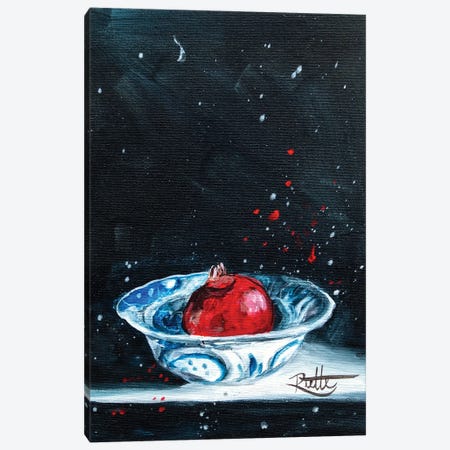 Blue Pomegranate Bowl Canvas Print #RAZ145} by Rut Art Creations Canvas Wall Art