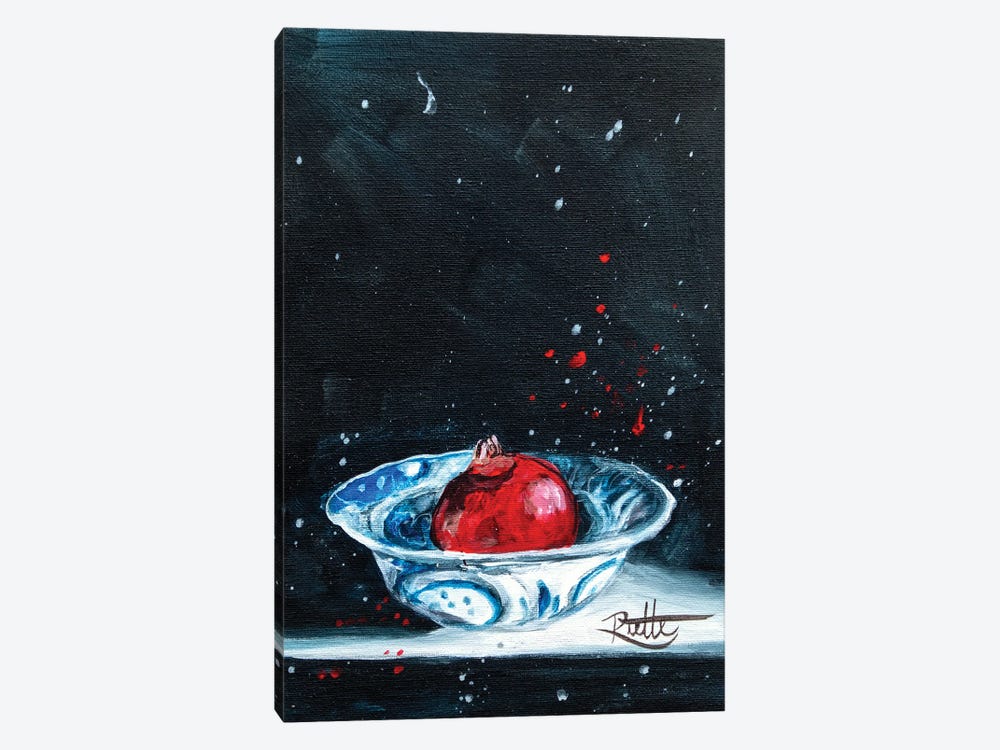 Blue Pomegranate Bowl by Rut Art Creations 1-piece Canvas Art