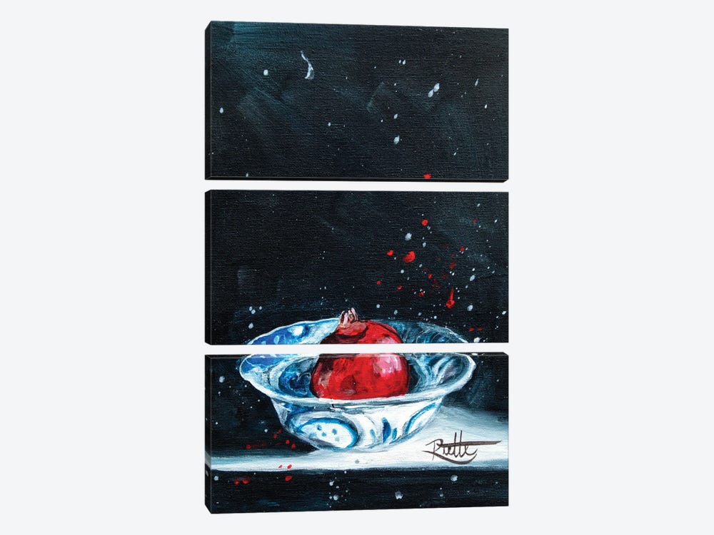 Blue Pomegranate Bowl by Rut Art Creations 3-piece Canvas Artwork