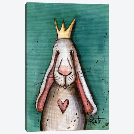Crowned Bunny Canvas Print #RAZ146} by Rut Art Creations Canvas Artwork