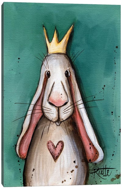 Crowned Bunny Canvas Art Print - Crown Art