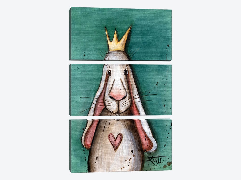 Crowned Bunny by Rut Art Creations 3-piece Canvas Art Print