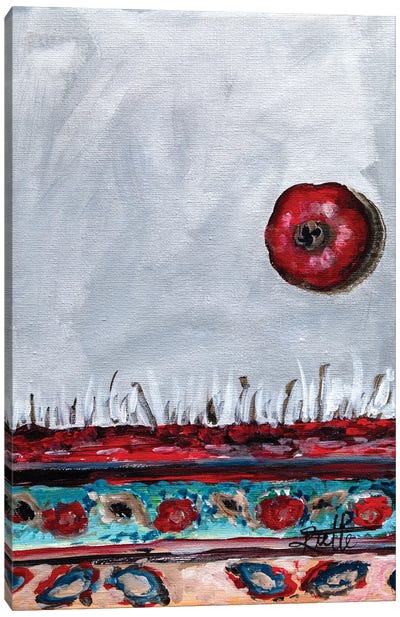 Grey Pomegranate Canvas Art Print - Rut Art Creations