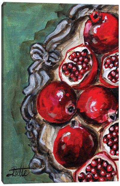 Pomegranate Frame Canvas Art Print - Rut Art Creations