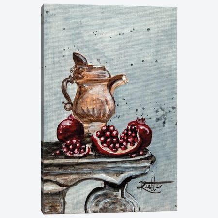 Pomegranates And Pot Canvas Print #RAZ151} by Rut Art Creations Canvas Wall Art