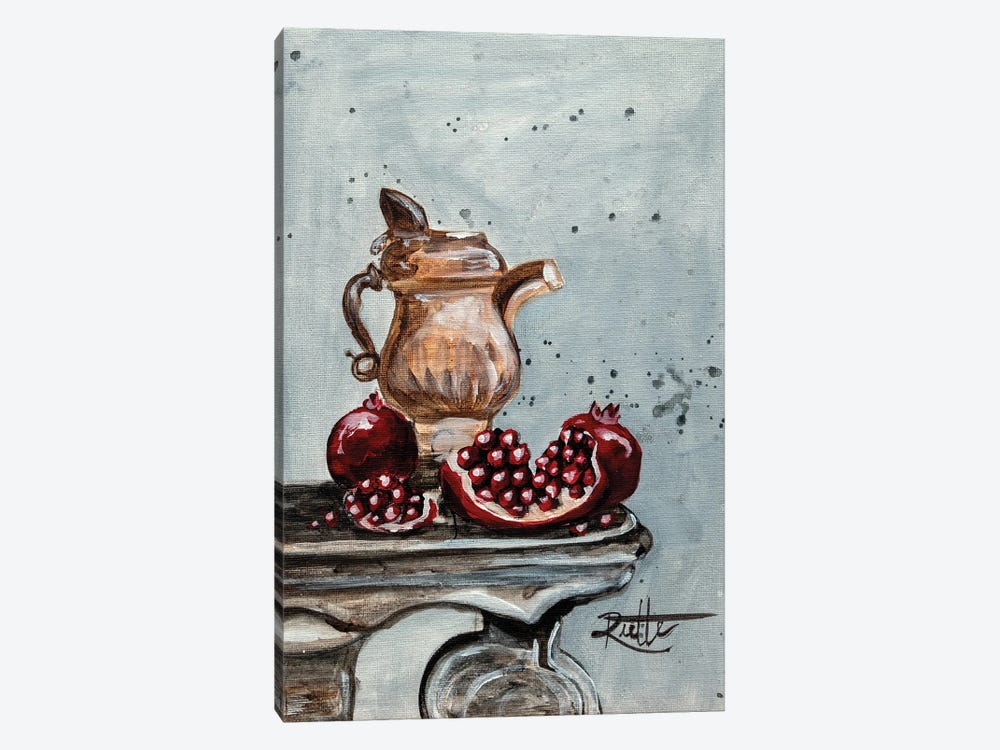 Pomegranates And Pot by Rut Art Creations 1-piece Canvas Print