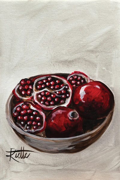 Pomegranates In Bowl by Rut Art Creations art print