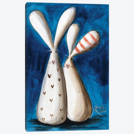 Set Of Two Bunnies Canvas Print #RAZ154} by Rut Art Creations Canvas Art Print