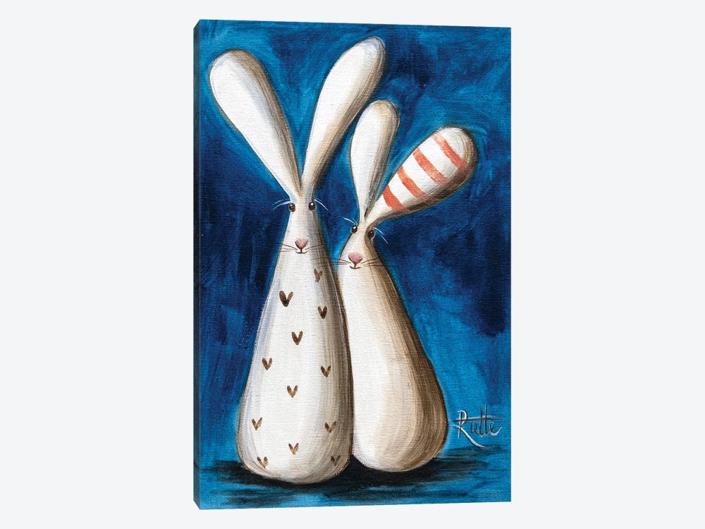 Set Of Two Bunnies by Rut Art Creations 1-piece Canvas Artwork
