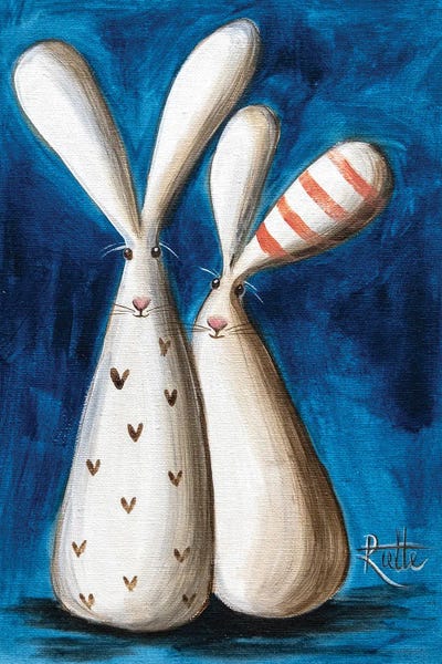 Canvas Print: Set Of Two Bunnies by Rut Art Creations