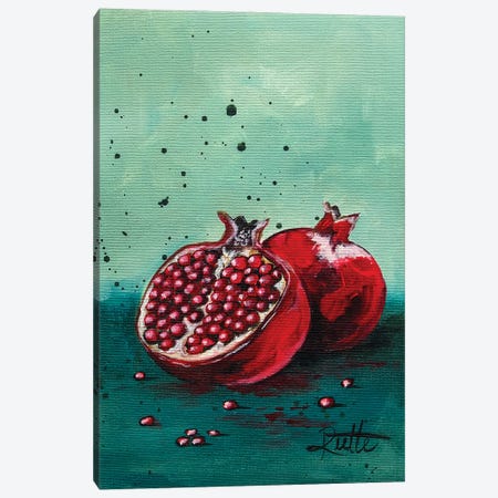Turquoise Pomegranate Canvas Print #RAZ157} by Rut Art Creations Canvas Print