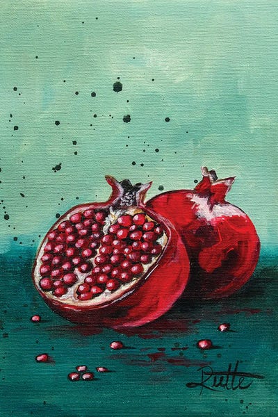 Pomegranates: Turquoise Pomegranate by Rut Art Creations