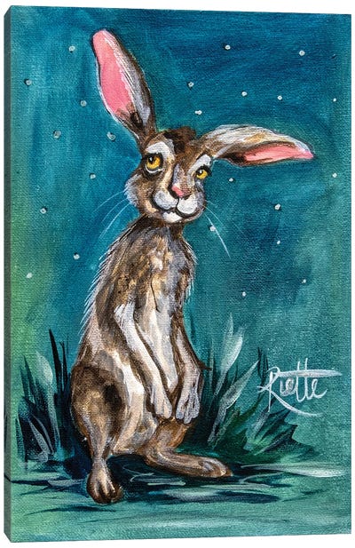 Wild Rabbit Canvas Art Print - Rut Art Creations