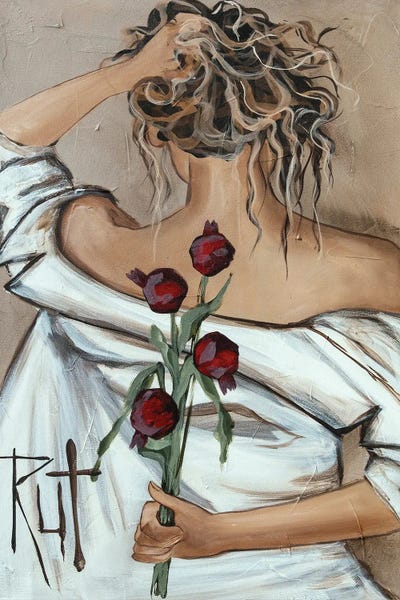 Roses: Holding A Branch Behind Her Back by Rut Art Creations