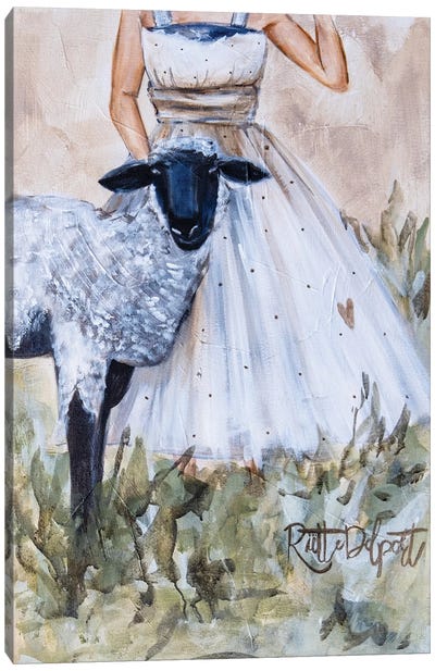 Love Is Like A Lamb Canvas Art Print - Rut Art Creations