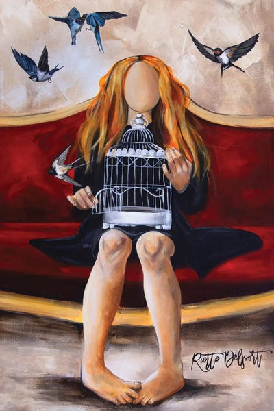 Furniture: Red Hair Girl by Rut Art Creations