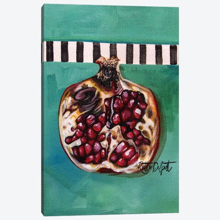 Teal Pomegranate Canvas Print #RAZ169} by Rut Art Creations Art Print