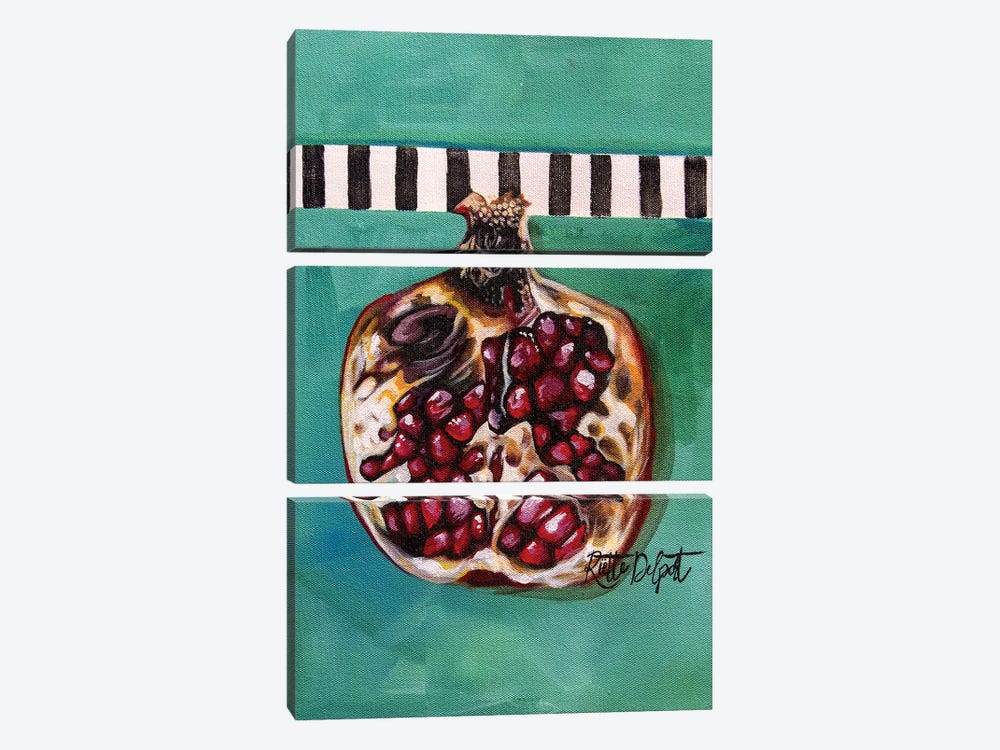 Teal Pomegranate by Rut Art Creations 3-piece Canvas Wall Art