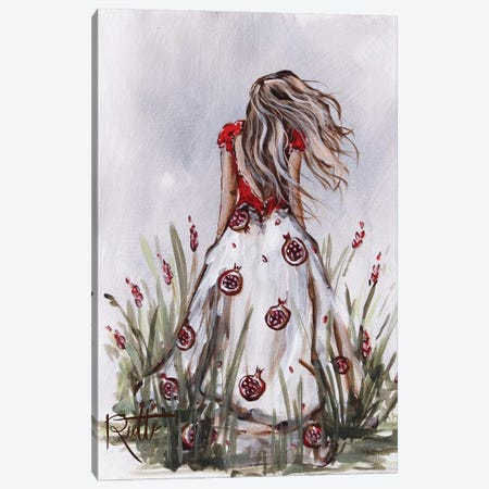 Pomegranate Dress Canvas Print #RAZ170} by Rut Art Creations Canvas Art