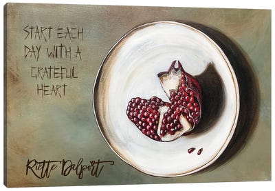 Start Each Day Canvas Art Print - Pomegranate Art