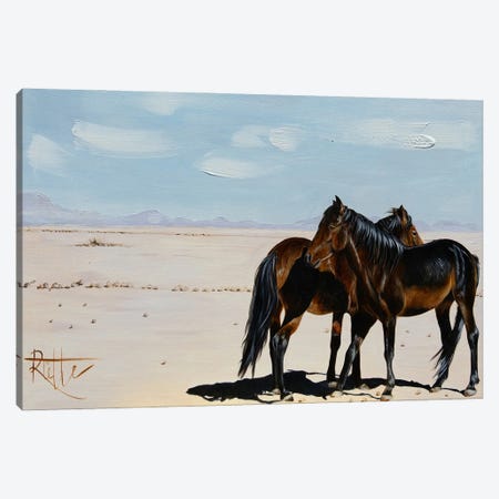 Naukluft Wild Horses Canvas Print #RAZ210} by Rut Art Creations Canvas Art Print