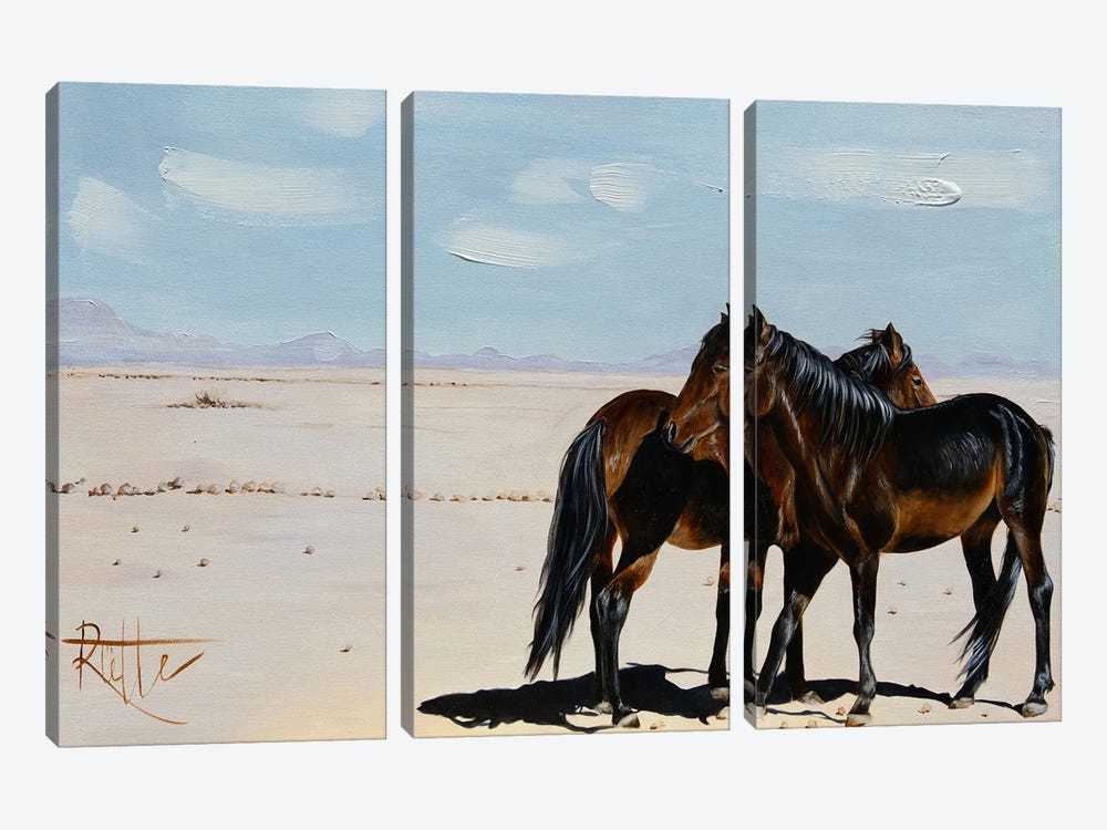 Naukluft Wild Horses by Rut Art Creations 3-piece Canvas Artwork