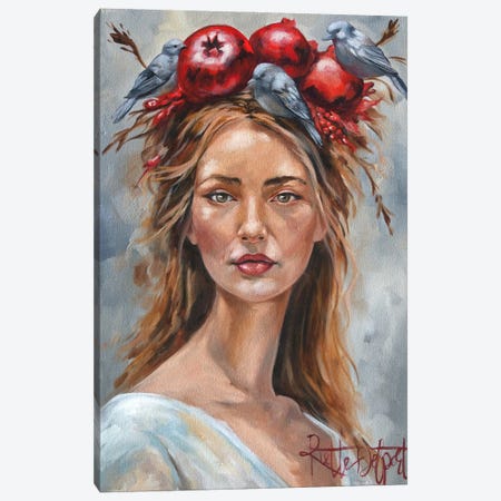 Pomegranate Crown Canvas Print #RAZ211} by Rut Art Creations Art Print