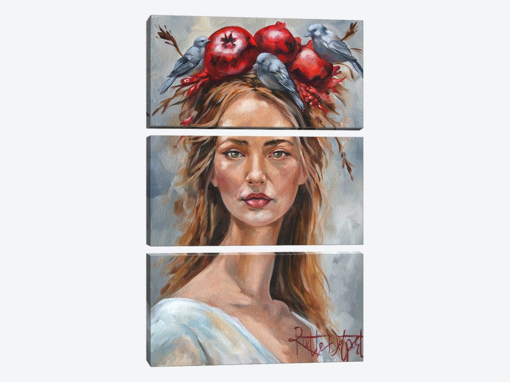 Pomegranate Crown by Rut Art Creations 3-piece Art Print