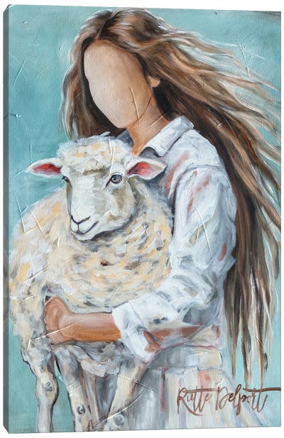 Little Lamb Canvas Art Print - Rut Art Creations